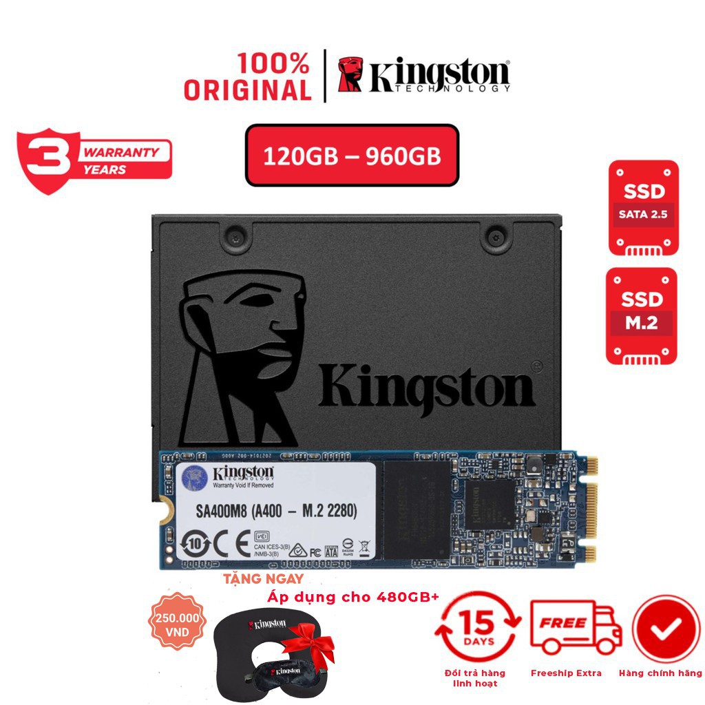 ❧Ổ cứng SSD Kingston A400 240Gb 2.5" SATA 3.0 6Gb/giây (SA400S37/240G) - Hàng chính hãng