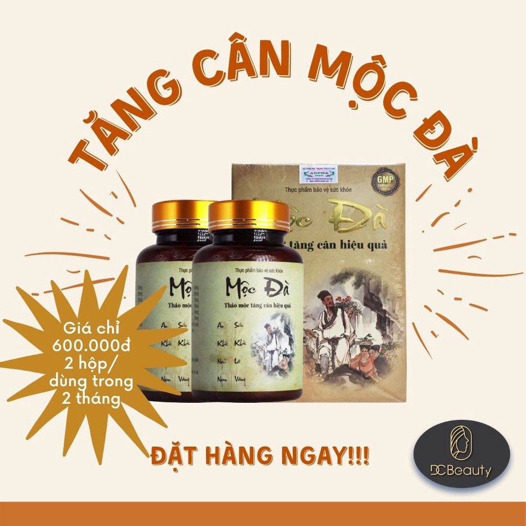 Liệu trình tăng cân người lớn 2 hộp - Hỗ Trợ Ăn Ngon - Ngủ Sâu -  Thảo mộc Mộc Đà ( chính hãng 100%)