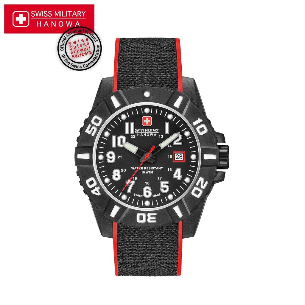 ĐỒNG HỒ NAM SWISS MILITARY HANOWA DÂY VẢI DỆT SILICONE – 06-4309.17.007.04