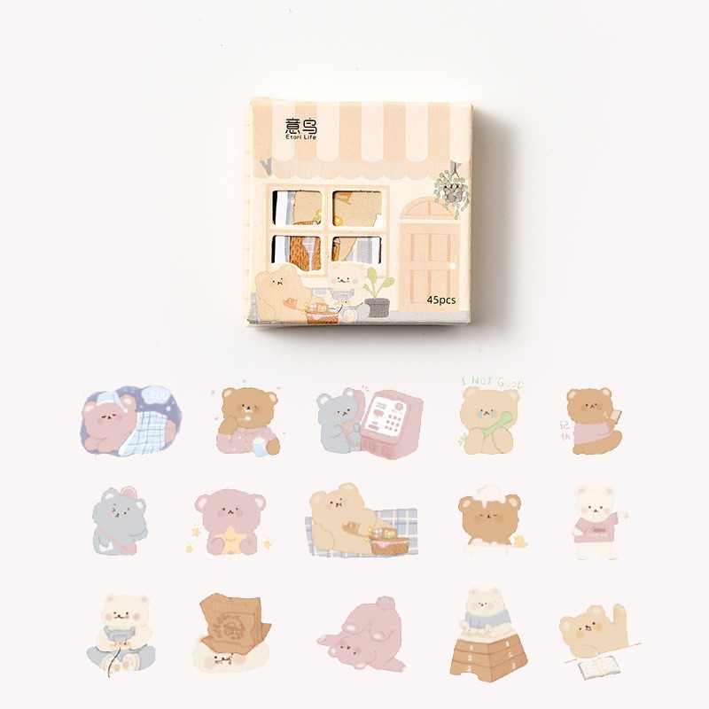 Set 45 nhãn dán ArsC Store xinh xắn trang trí nhật ký