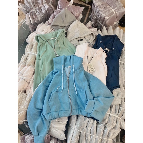 Freeship🌟Áo khoác nữ croptop chất nỉ ngoại kiểu dáng form lửng hàng VNXK