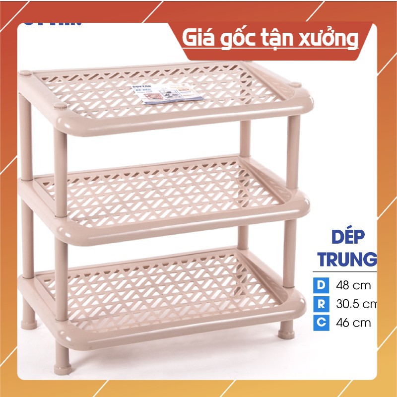 Kệ để dép nhựa Duy Tân 3 tầng size trung gọn nhẹ dễ tháo lắp