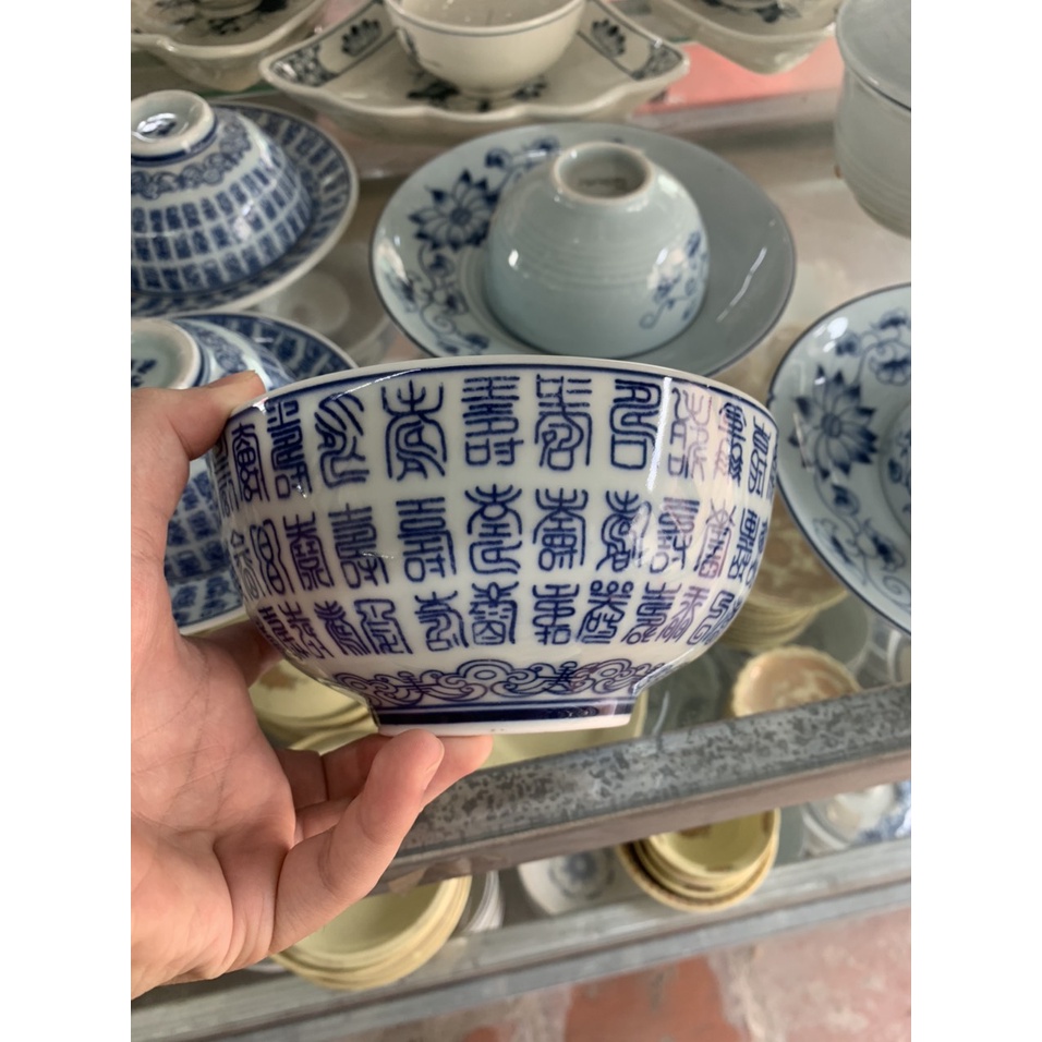 Sét bát Bách THọ Bách Phúc Bát Tràng. sét bát thờ. bộ bát