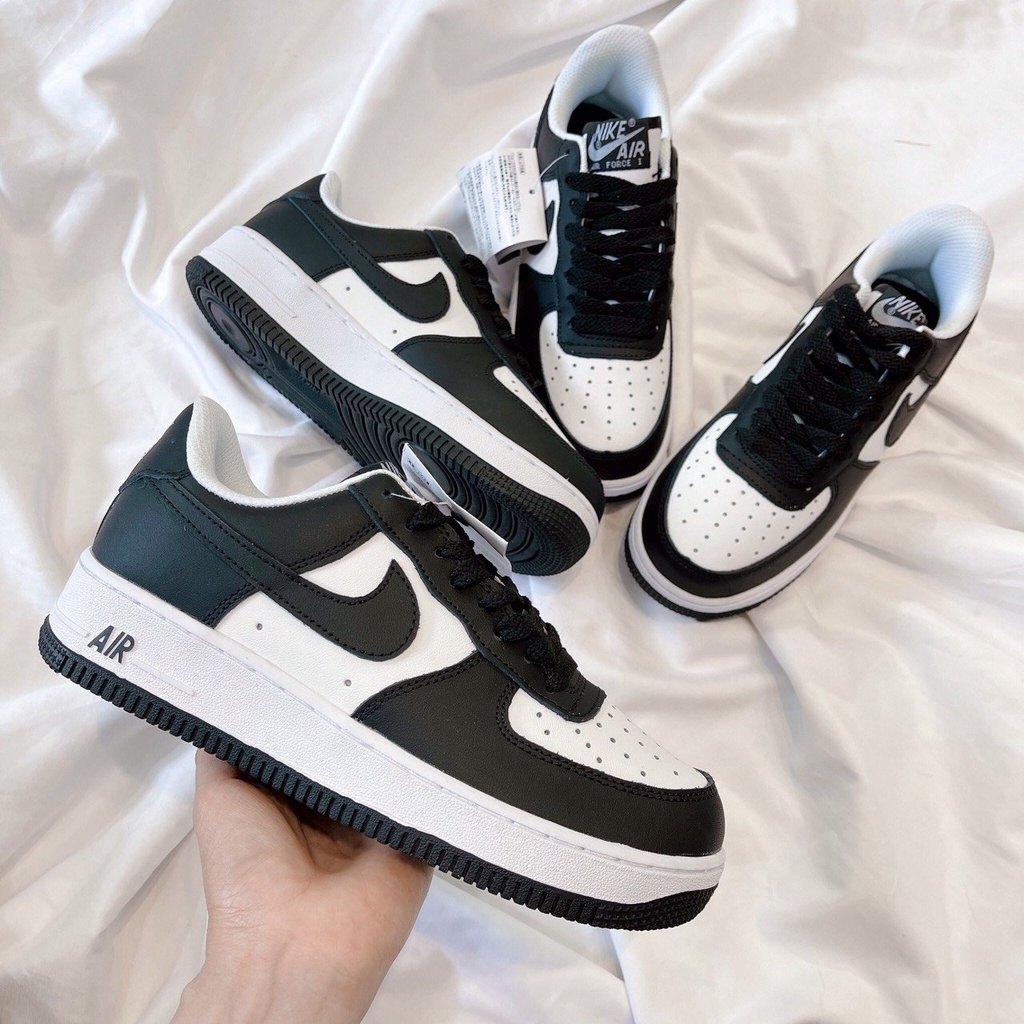 Giày sneaker AF1 Panda, Giày thể thao air force 1 panda đen trắng nam nữ cao cấp bản mới 2022 dễ phối đồ độn đế 4cm