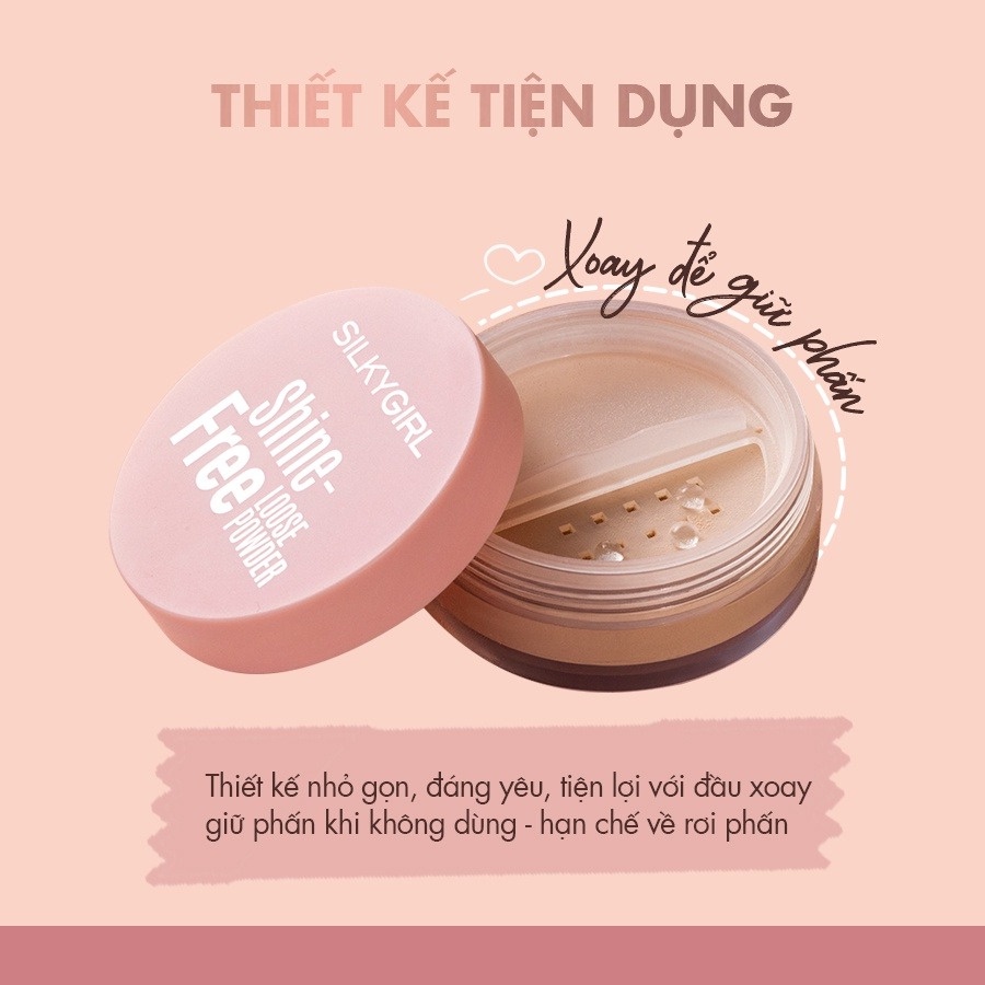 Phấn Phủ Silky Girl Dạng Bột Shine Free Loose Powder 10G