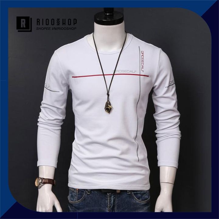 Áo thun nam tay dài hàn quốc góc vuông RKL016- áo phông nam dài tay đẹp Riooshop | BigBuy360 - bigbuy360.vn