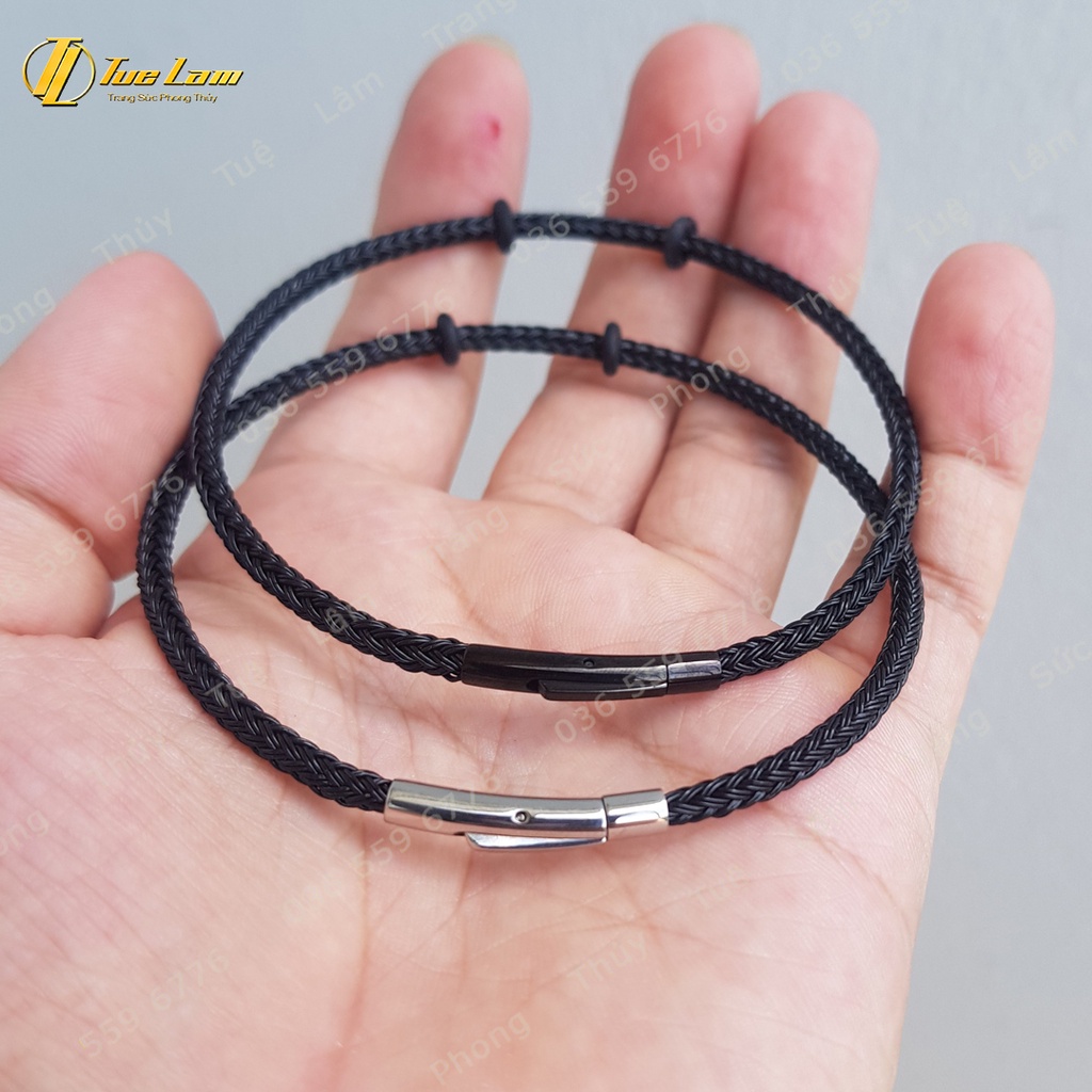 Dây Cáp Khóa Bấm Siêu Bền Đẹp - Màu Đen/Xám/Xanh Lá/Xanh Dương - Dây 3mm Phù Hợp mix charm, phụ kiện, vòng Tay - Tuệ Lâm