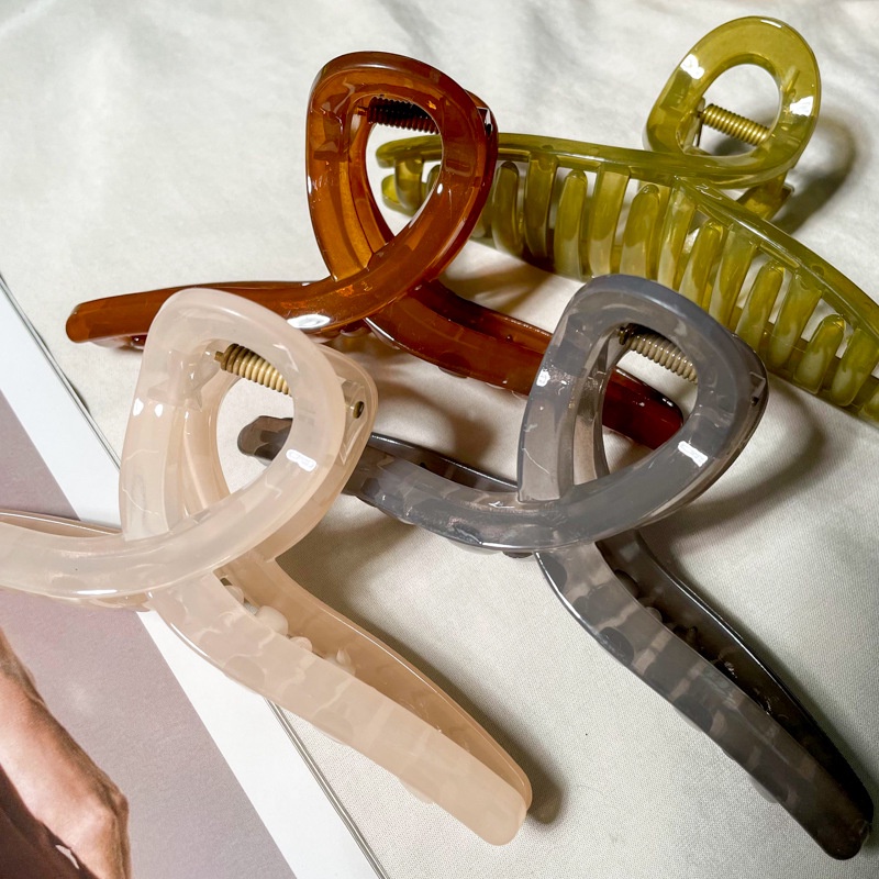 Kẹp Tóc Móng Vuốt Cỡ Lớn Bằng Nhựa Resin Đơn Giản Thời Trang Phong Cách Hàn Quốc Cho Nữ