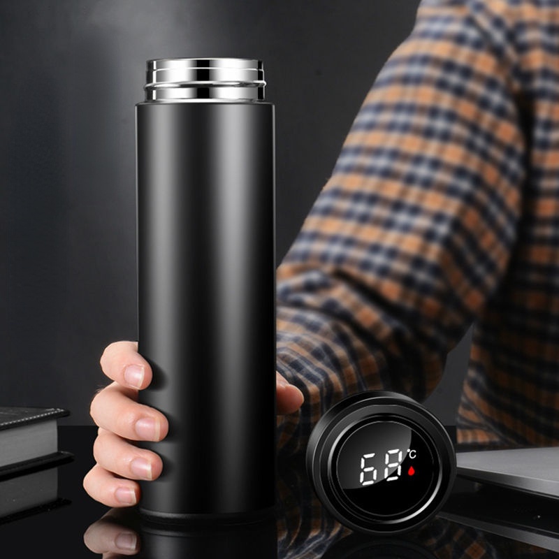 Bình Giữ Nhiệt Thông Minh Bằng Thép Không Gỉ 500ml Có Màn Hình Kỹ Thuật Số Tiện Dụng