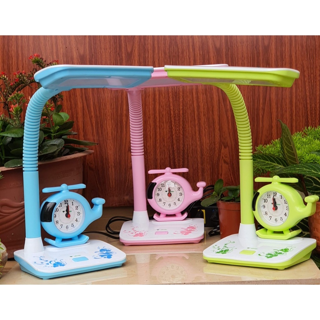ĐÈN BÀN HỌC SINH CHỐNG CẬN THỊ MẮT VIỆT MVDH 010 - ĐÈN LED 3 CHẾ ĐỘ ÁNH SÁNG- ĐỒNG HỒ BÁO THỨC MÁY BAY