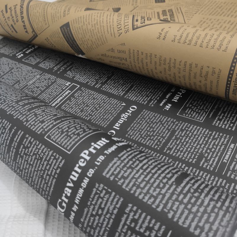 Cuộn 10 tờ GIẤY GÓI QUÀ (50x70cm) mẫu BÁO Vintage chất liệu giấy Kraft dày dặn
