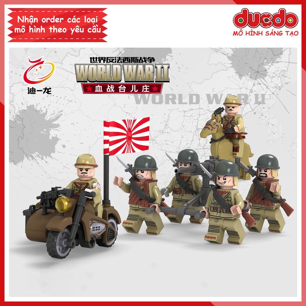 [Đóng túi] Combo đội quân phát xít Nhật - Đồ chơi Lắp ghép Xếp hình Mini Minifigures lính Army WW2 D71012 Mô hình