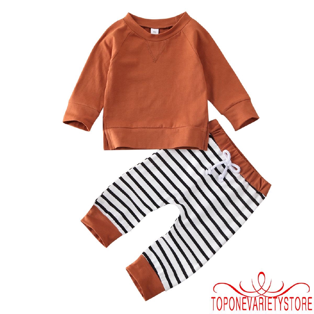 [ FAS ] Set áo thun kẻ sọc + quần dài cho bé sơ sinh