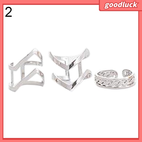 Bộ 3 nhẫn hở hình mũi tên rỗng thời trang cho nữ