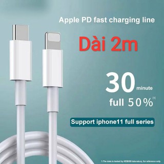 Dây cáp sạc nhanh 18w pd usb type c sang cho 11 pro max xs x 8 plus