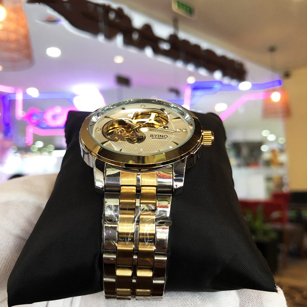 Đồng hồ , đồng hồ nam Byino N8082 Automatic, full box và thẻ bảo hành 3 năm, chống xước chống nước, dây DEMI | BigBuy360 - bigbuy360.vn