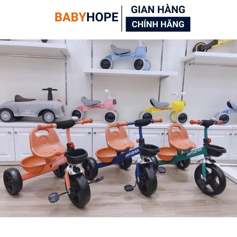 Xe Đạp Trẻ Em, Xe ba 3 bánh cho bé khung thép, còi BABYHOPE mẫu mới nhất 2022