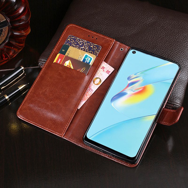 Bao da dạng ví nắp lật hai mặt cho oppo a54 và các dòng máy khác