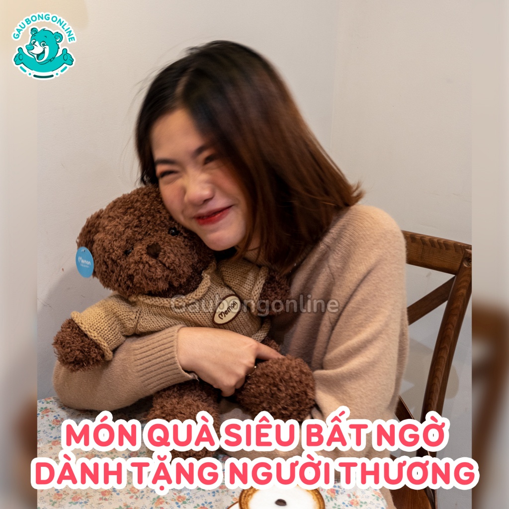 Gấu Bông Teddy Head Tales nhồi bông gòn cao cấp, lông xoắn mịn, an toàn cho bé.