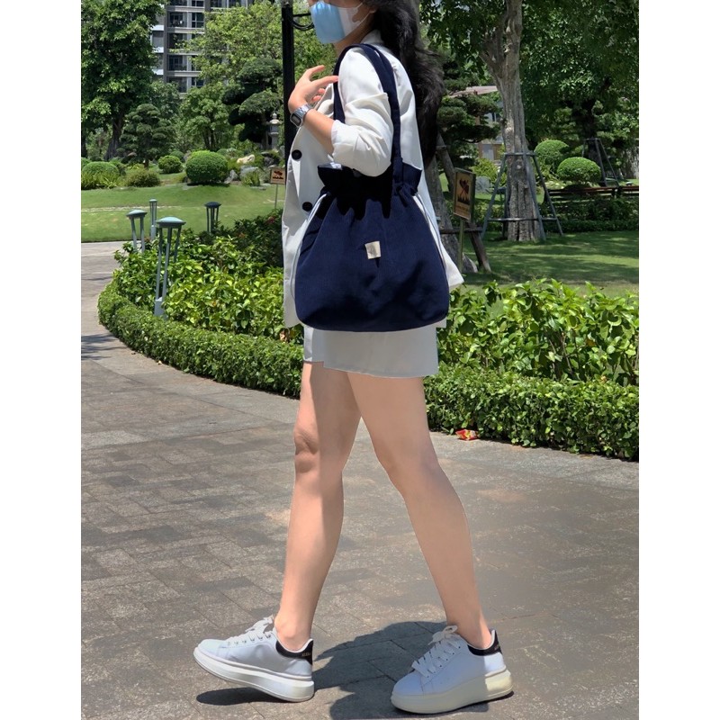 TÚi RÚT BASIC - TÚI TOTE VẢI NHUNG TĂM 3 LỚP DÀY DẶN🛍🛍