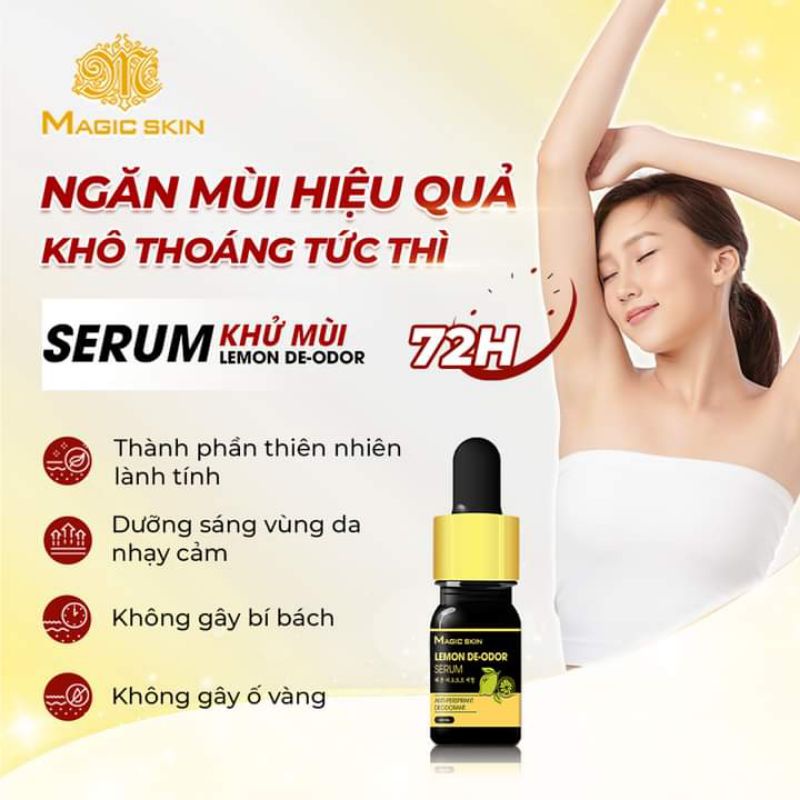 Tinh chất khử mùi cơ thể Lemon De-odor Magic Skin bảo vệ cơ thể suốt 72h