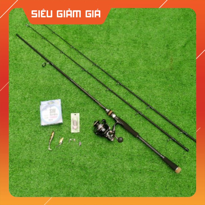 [Combo] R Bộ Cần Câu Lure Chất Lượng Hunting Black + Máy Deukio AC + Phụ Kiện [Giá rẻ]