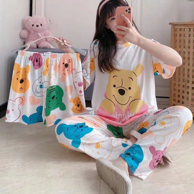 [SHOP UY TÍN]-[RẺ VÔ ĐỊCH] BỘ PIJAMA TAY NGẮN QUẦN SUÔNG THUN HOẠ TIẾT SIÊU XINH | BigBuy360 - bigbuy360.vn