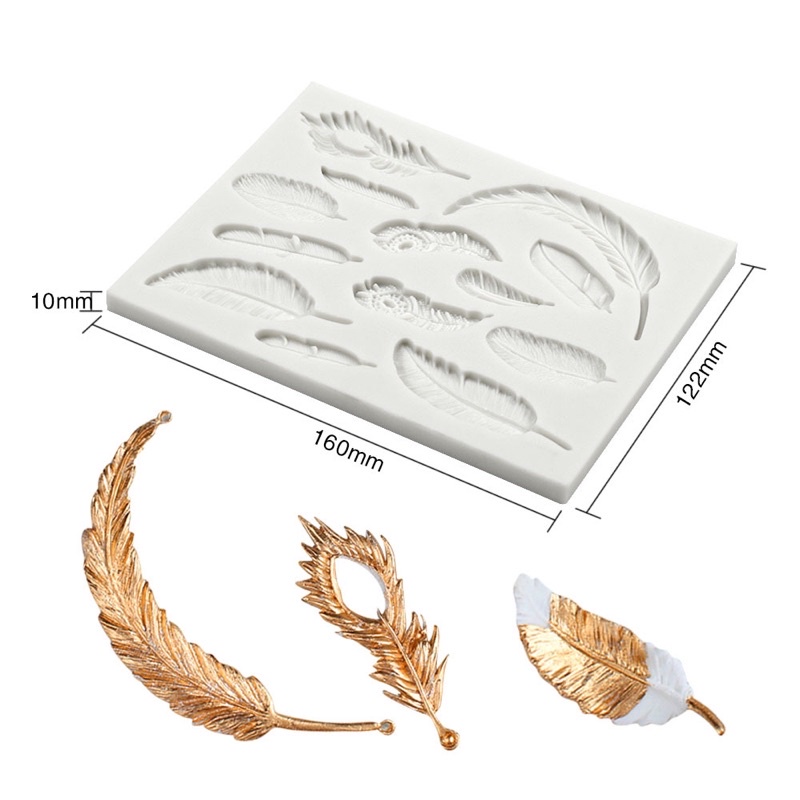 silicon 13 lông vũ trang trí bánh