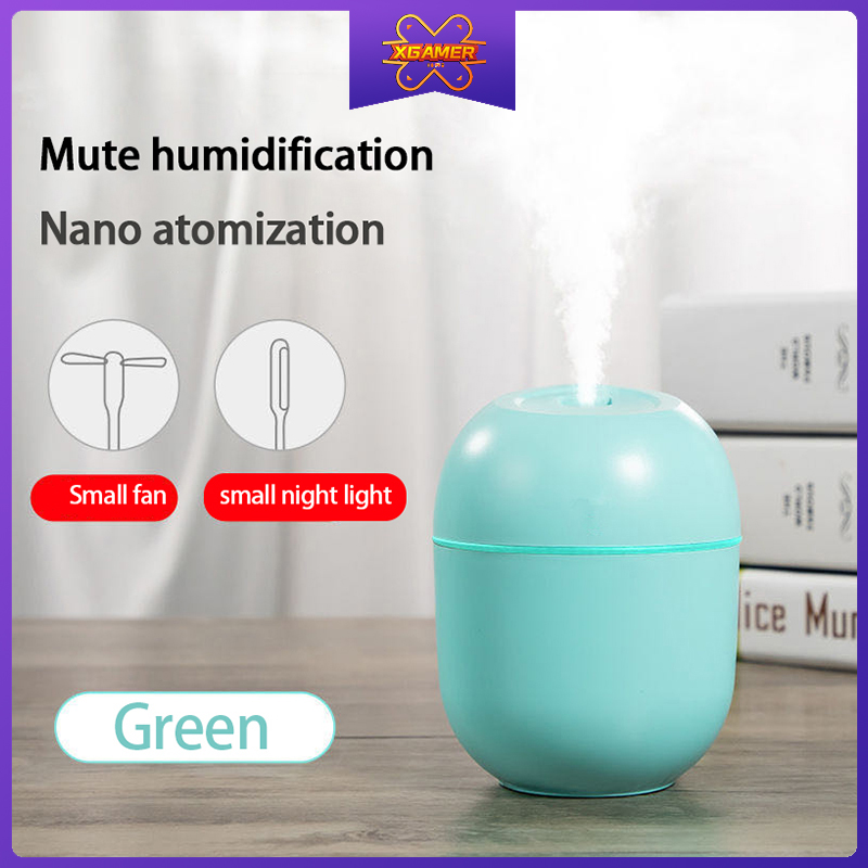 XGamer Portable Cool Mist Humidifier Diffuser Quiet Auto Shut-Off Night Light with fan for home and office