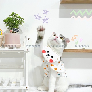 Yếm Choàng Đeo Cổ Khăn Nước Bọt Cho Chó Mèo Phong Cách Hàn Quốc Thêu Hình Gấu Dễ Thương Doggostyle