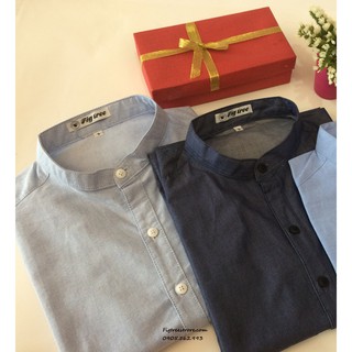 Áo Sơ Mi Cổ Trụ/Cổ Tàu Mới Chất Cotton Mềm Mịn