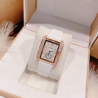 đồng hồ nữ đeo tay đẹp Guou cao cấp  thời trang dây da  bảo hành 12 tháng freeship - DHN 03