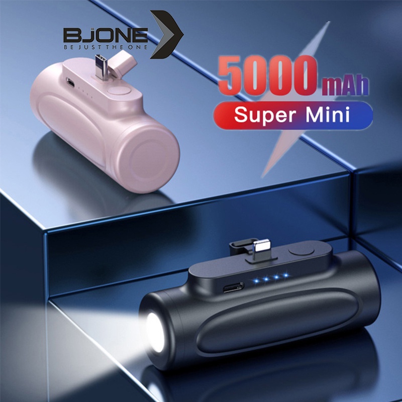 Sạc dự phòng mini BJONE 5000mAh có đèn pin LED Type-C thích hợp cho IPAndroid