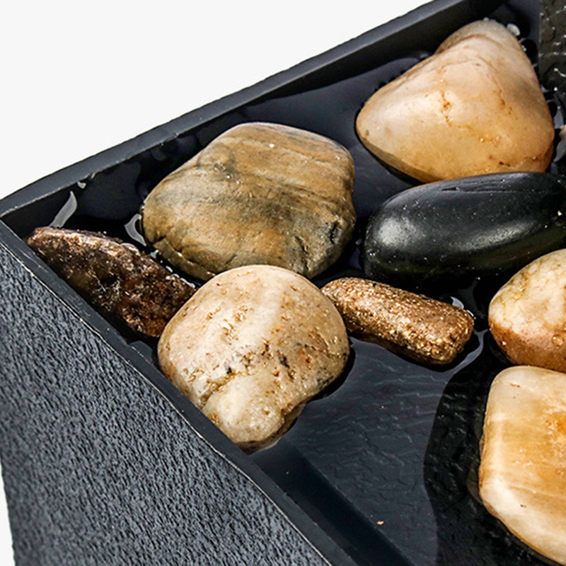 Pebble Meditation Belt LED Lighting Soothing Desktop Fountain, Indoor Waterfall Miniature Life