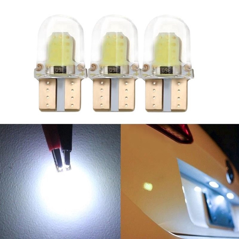 Bộ 10 Đèn Led T10 194 168 W5W Cob 4 Smd Sáng Trắng Dành Cho Xe Ô Tô