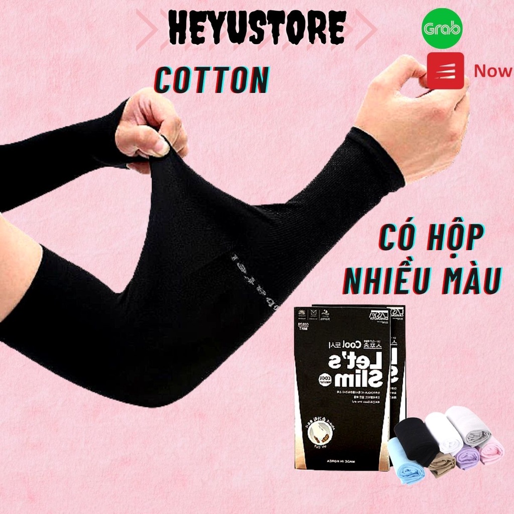 Gang tay chống nắng cotton nam nữ xỏ ngón dày dặn co giản tốt chống tia UV bao tay nhiều màu