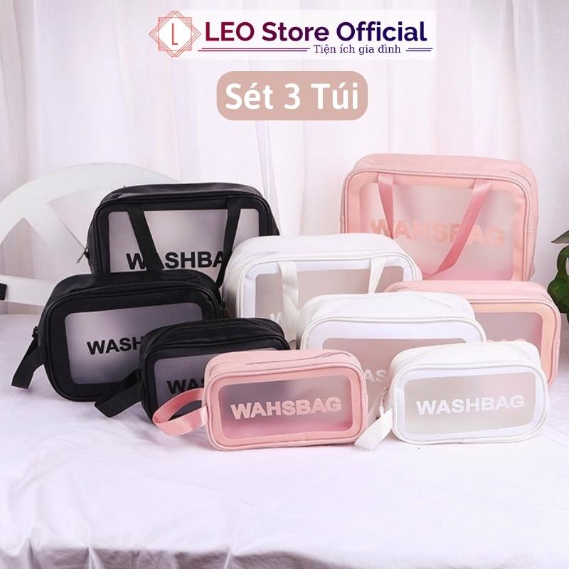 Túi đựng mỹ phẩm, đồ trang điểm Washbag mini trong suốt dễ dàng mang theo khi đi du lịch, đi làm Leo's_Official