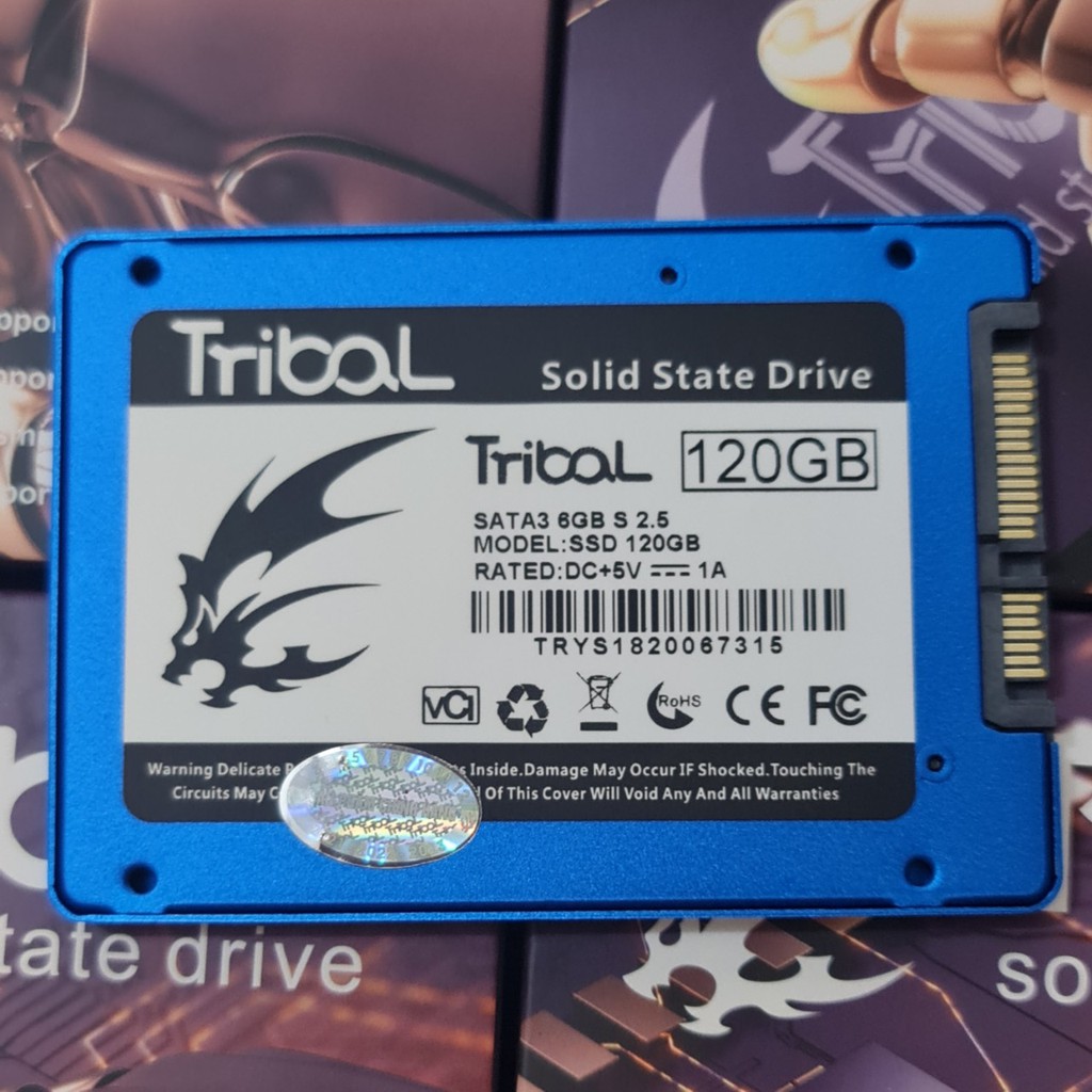 SSD 120G Tribal vỏ hợp kim bảo hành 36 tháng - SATA3 6GB/S 2 màu xanh, đen | BigBuy360 - bigbuy360.vn