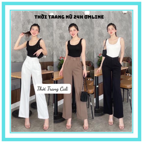 Quần ống rộng nữ lưng cao đẹp dễ phối đồ.OX38 | BigBuy360 - bigbuy360.vn
