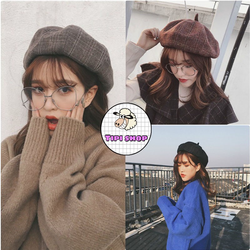 Mũ nồi ulzzang cao cấp hàn quốc kẻ caro