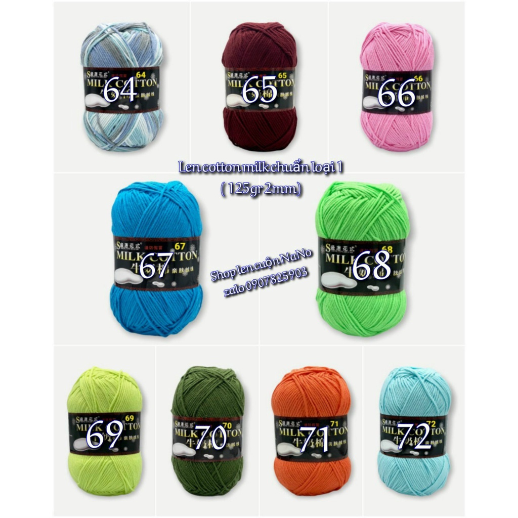 Len milk cotton Mã 51 đến 78