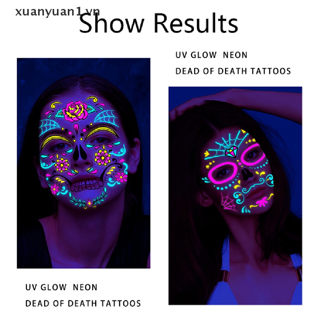 Hình Xăm Dán Chống Nước Phát Quang Phong Cách Halloween Độc Đáo