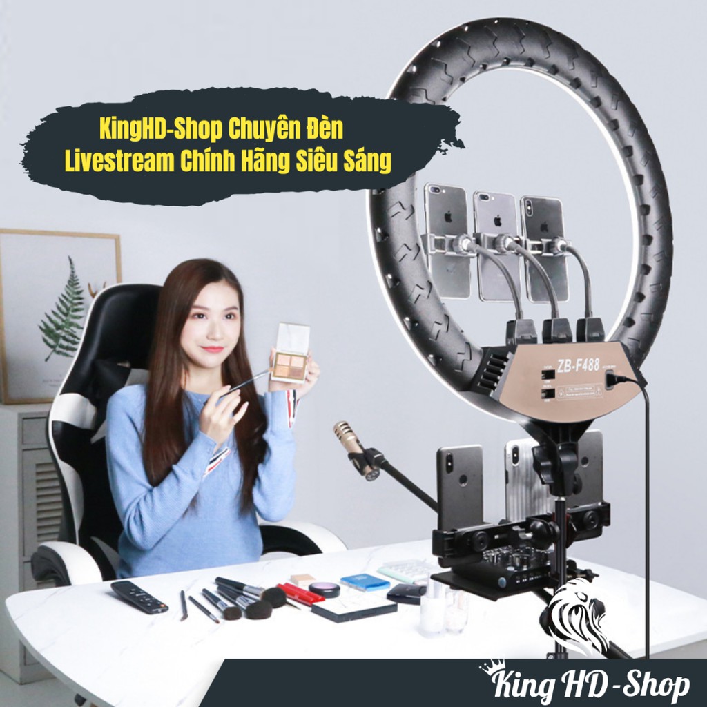 Đèn livestream 54cm, bán hàng chuyên nghiệp, make up, phun xăm, nối mi chính hãng