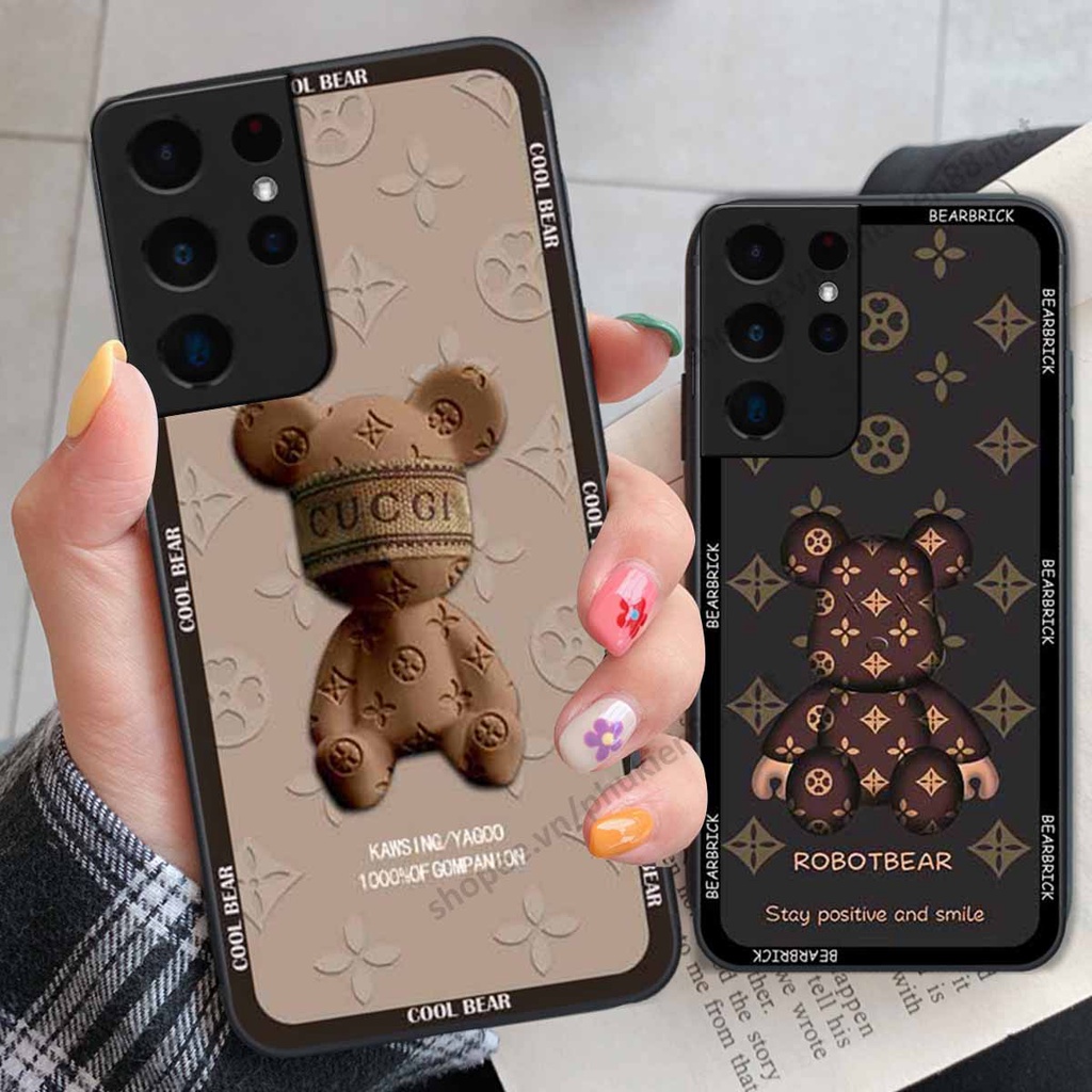 Ốp Samsung S21 Ultra bear, k@ws thương hiệu phong cách ốp lưng thời trang cao cấp
