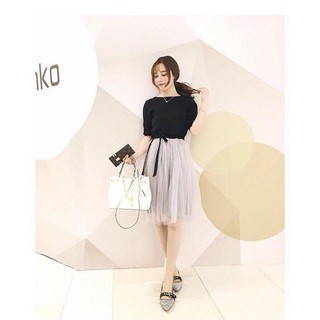 Đầm xoè phối lưới