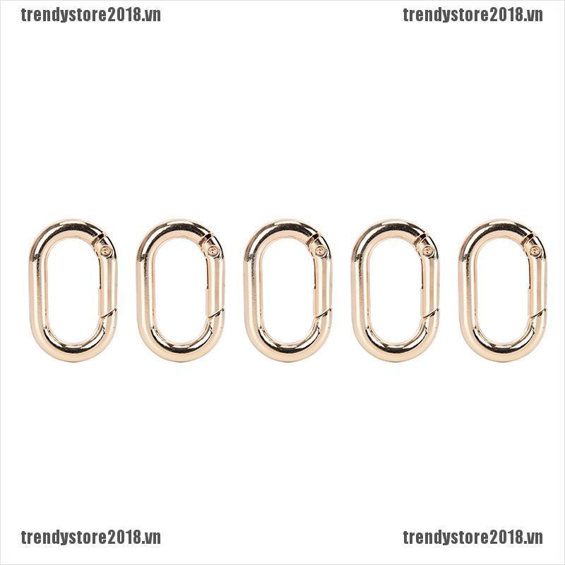 Bộ 5 móc khóa oval bằng hợp kim tiện dụng dùng ngoài trời chất lượng cao