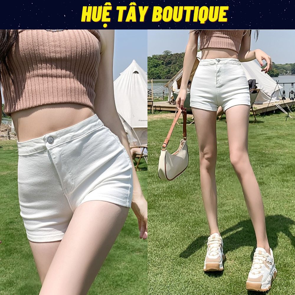 Quần jeans nữ, quần short jeans ngắn basic màu xanh đủ size S M L SKUQ-18D