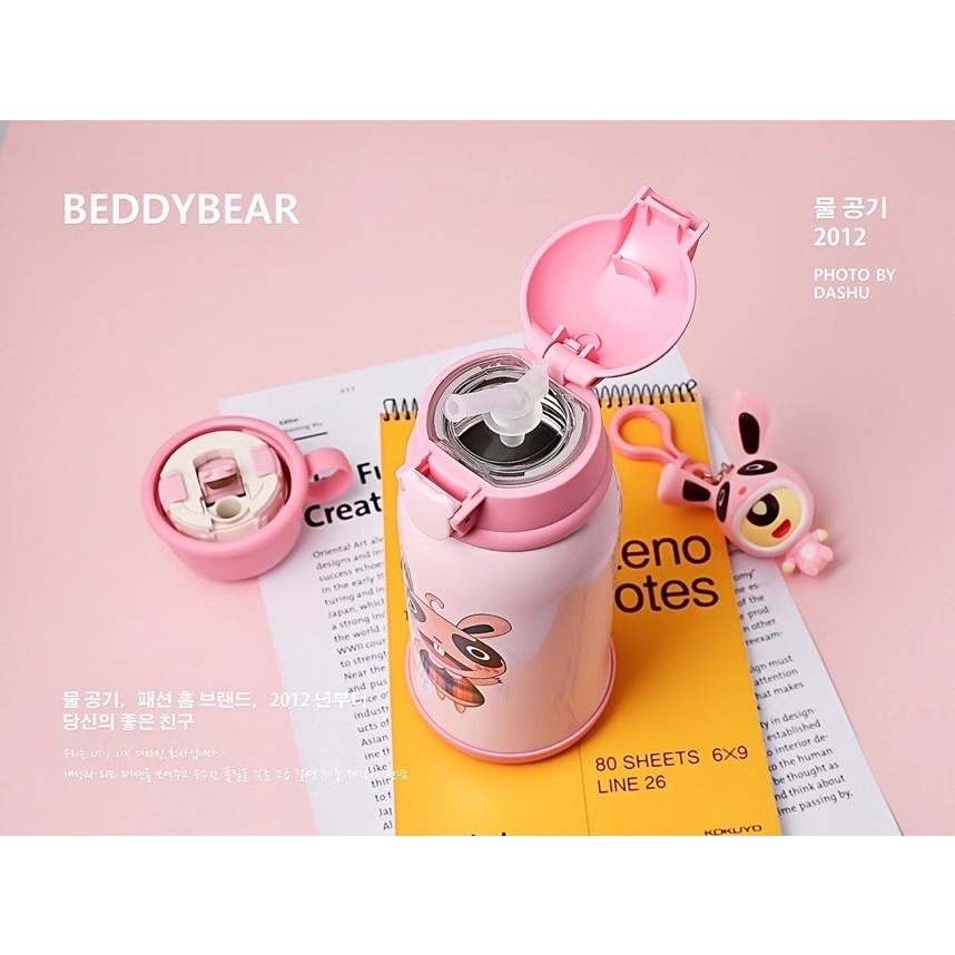 Bình giữ nhiệt Beddybear - 3 Nắp thay thế - Thỏ - 630ml - Tặng kèm móc khóa - RT104-630-THO . Bảo hành 1 năm Beddy Bear