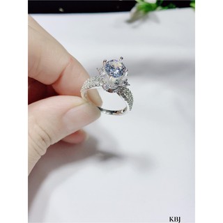 NHẪN HOA BẠC ĐÁ CAO LẤP LÁNH