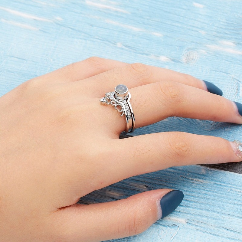 Nhẫn cặp Gmai có chữ I LOVE YOU 100 ngôn ngữ thời trang 2 trong 1 độc đáo